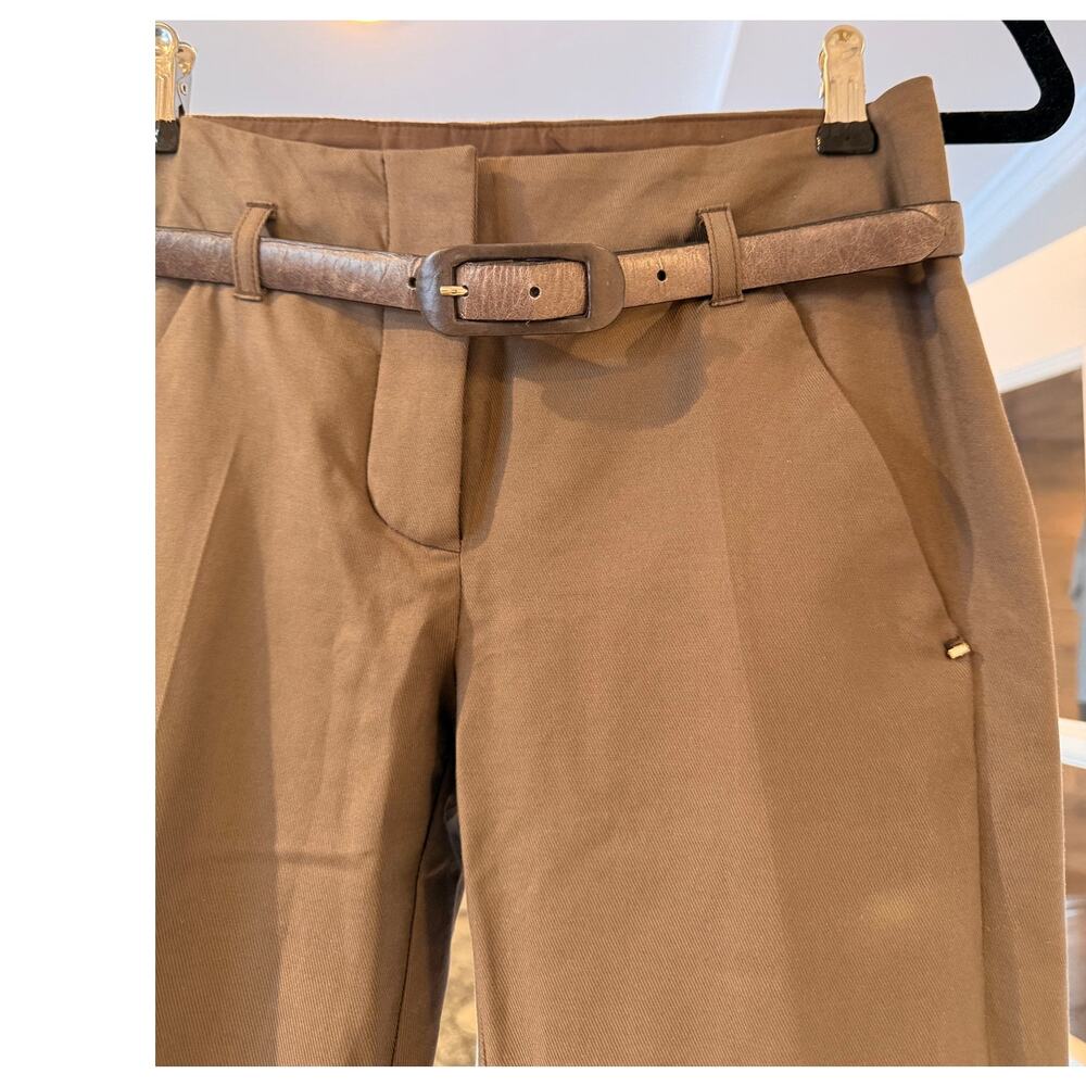 EUC Sportmax Stretch Cotton Belted Straight-Leg Trousers – US2